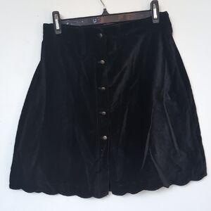 Guess by Marciano Black Velvet Button-Front Skirt